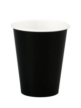 Стакан картонный одинарный под горячие напитки Черный, 350 мл,  25 шт./упак.