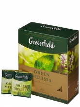 Чай зеленый Greenfield Green Melissa (Гринфилд Грин Мелисса), упаковка 100 пакетиков